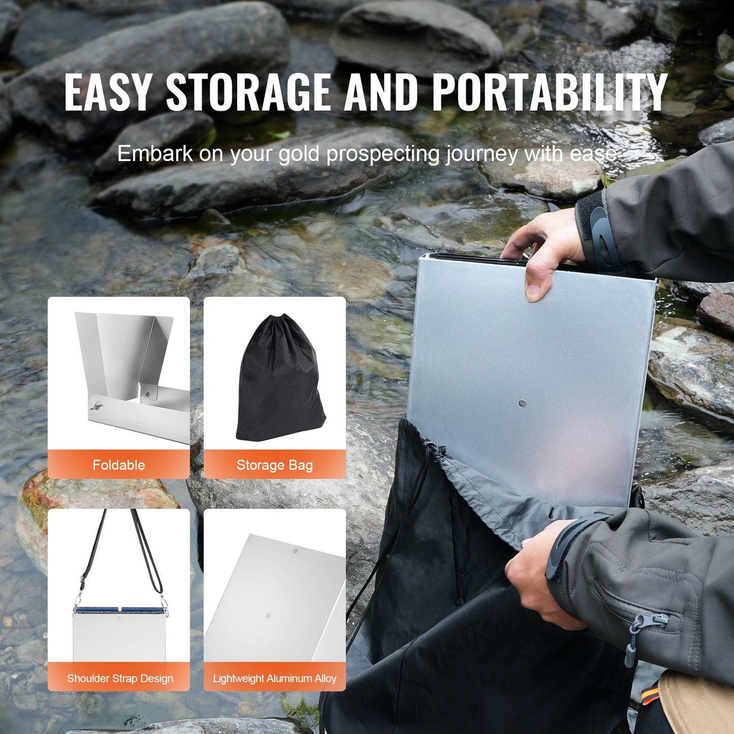 SucceBuy 23-Piece Gold Panning Kit With Sluice Box And Classifier Screens