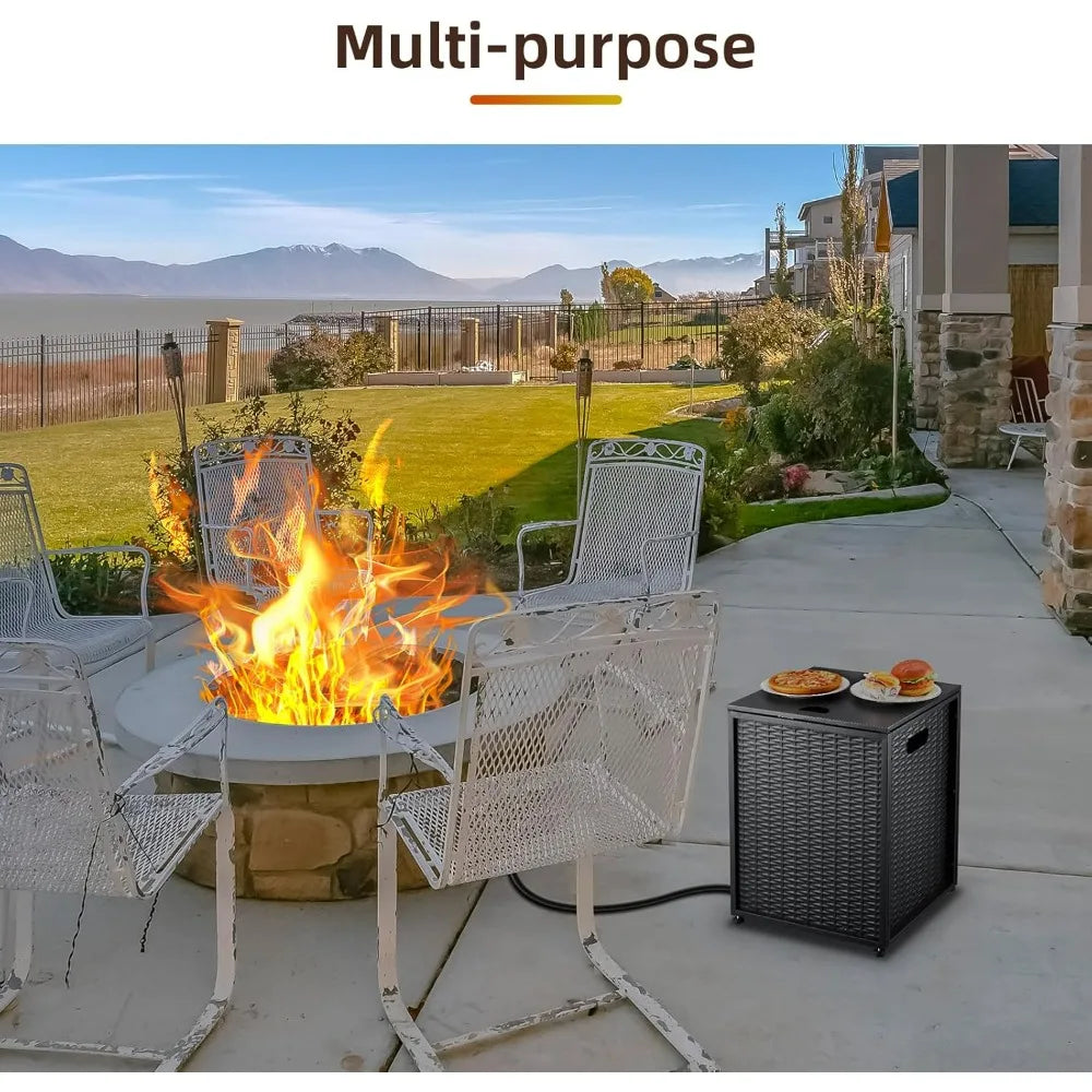 High-Concerned Chemical Outdoor Propane Tank Cover With Side Table Storage