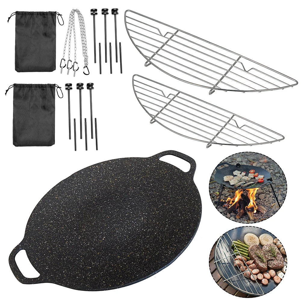 Korean BBQ Grill Pan Nonstick Round Multi Purpose Frying Pan