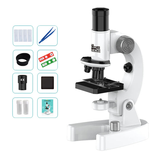 ALLOYSEED Biological Microscope With Slides Set For School Lab Homeschool