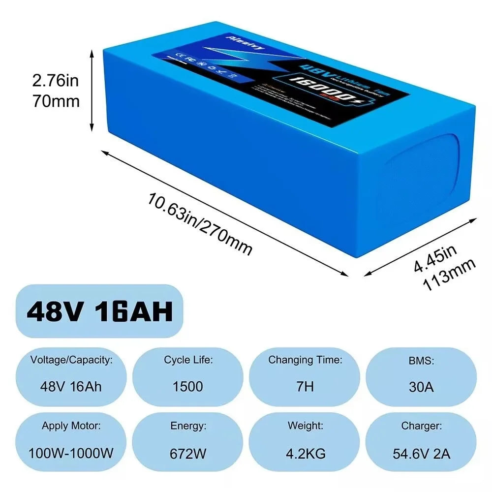 Aleaivy 48V 20Ah Lithium Battery Pack For Electric Bicycle