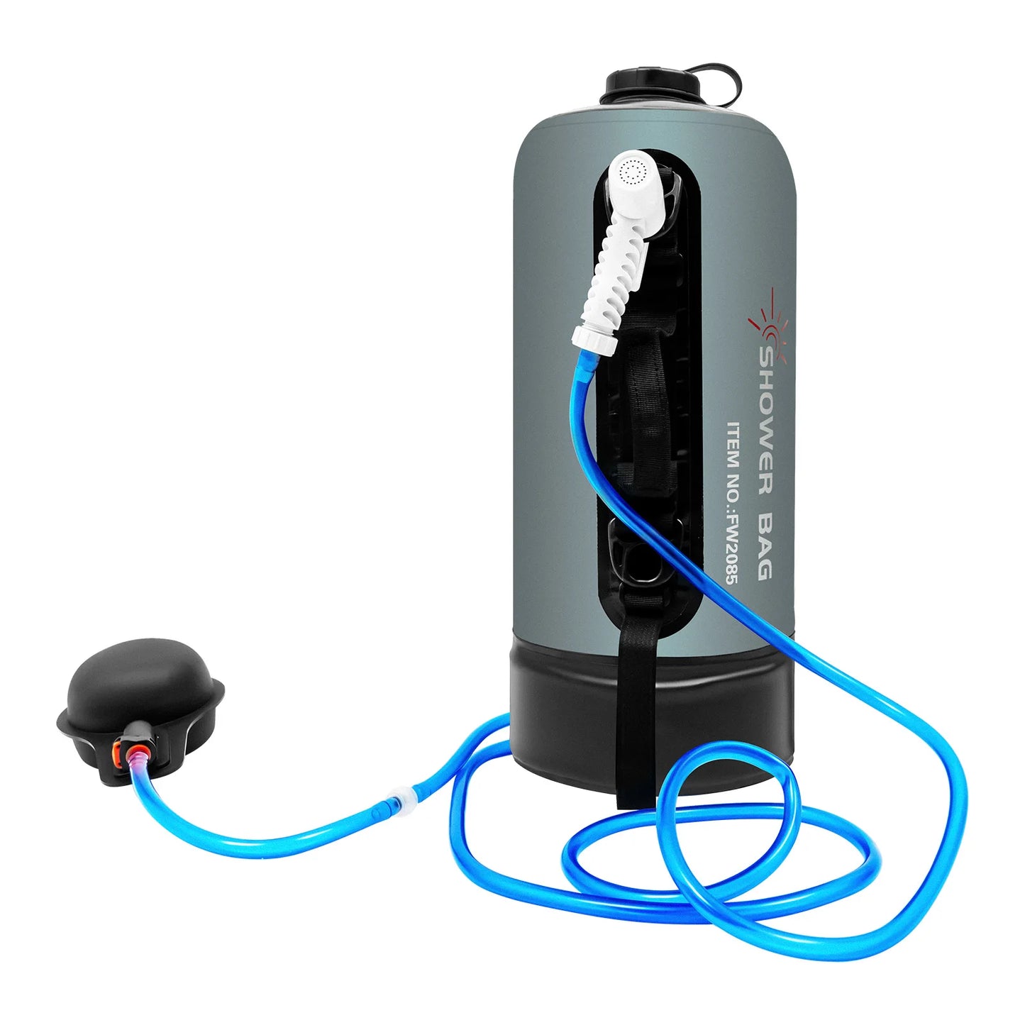 Electric Camping Shower Bag With Auto Pump And Removable Hose