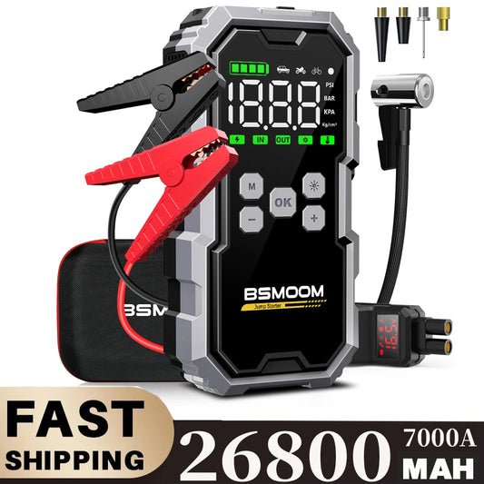 BSMOOM 7000A Car Jump Starter Power Bank With 150 PSI Air Pump