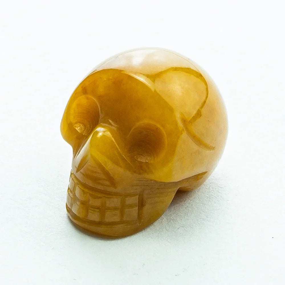 Natural Crystal Skull Carving Halloween Desktop Ornament