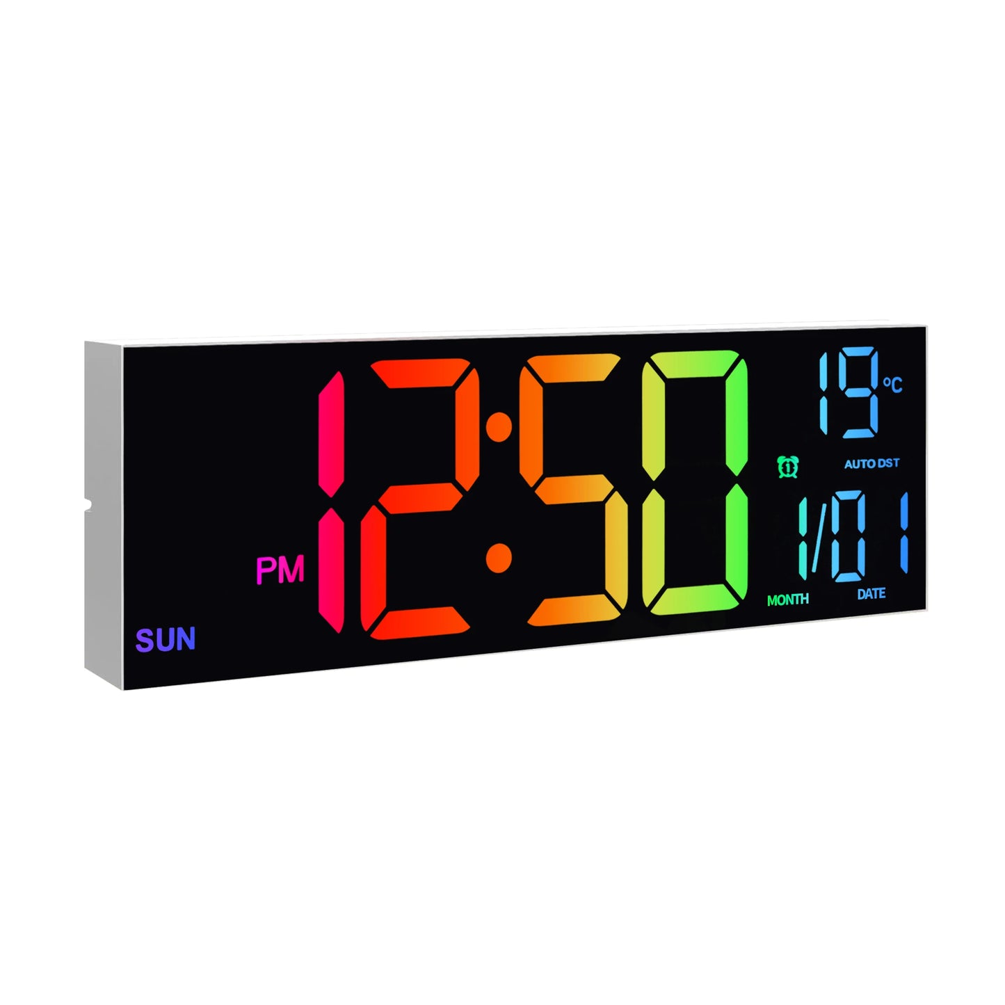 Digital Wall Clock With Remote LED Display Alarm Temperature