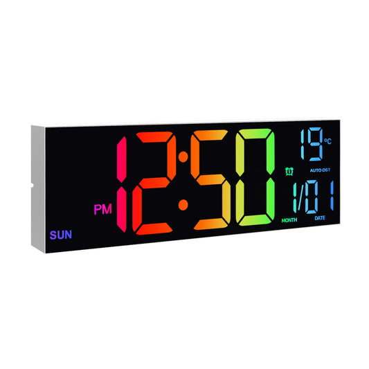 Digital Wall Clock With Remote LED Display Alarm Temperature