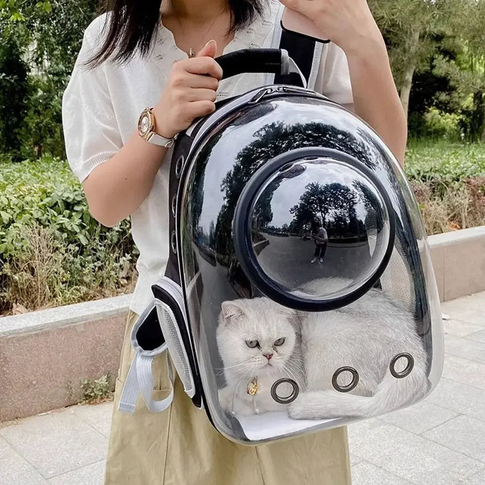 Breathable Transparent Cat Carrier Backpack Dome For Pets