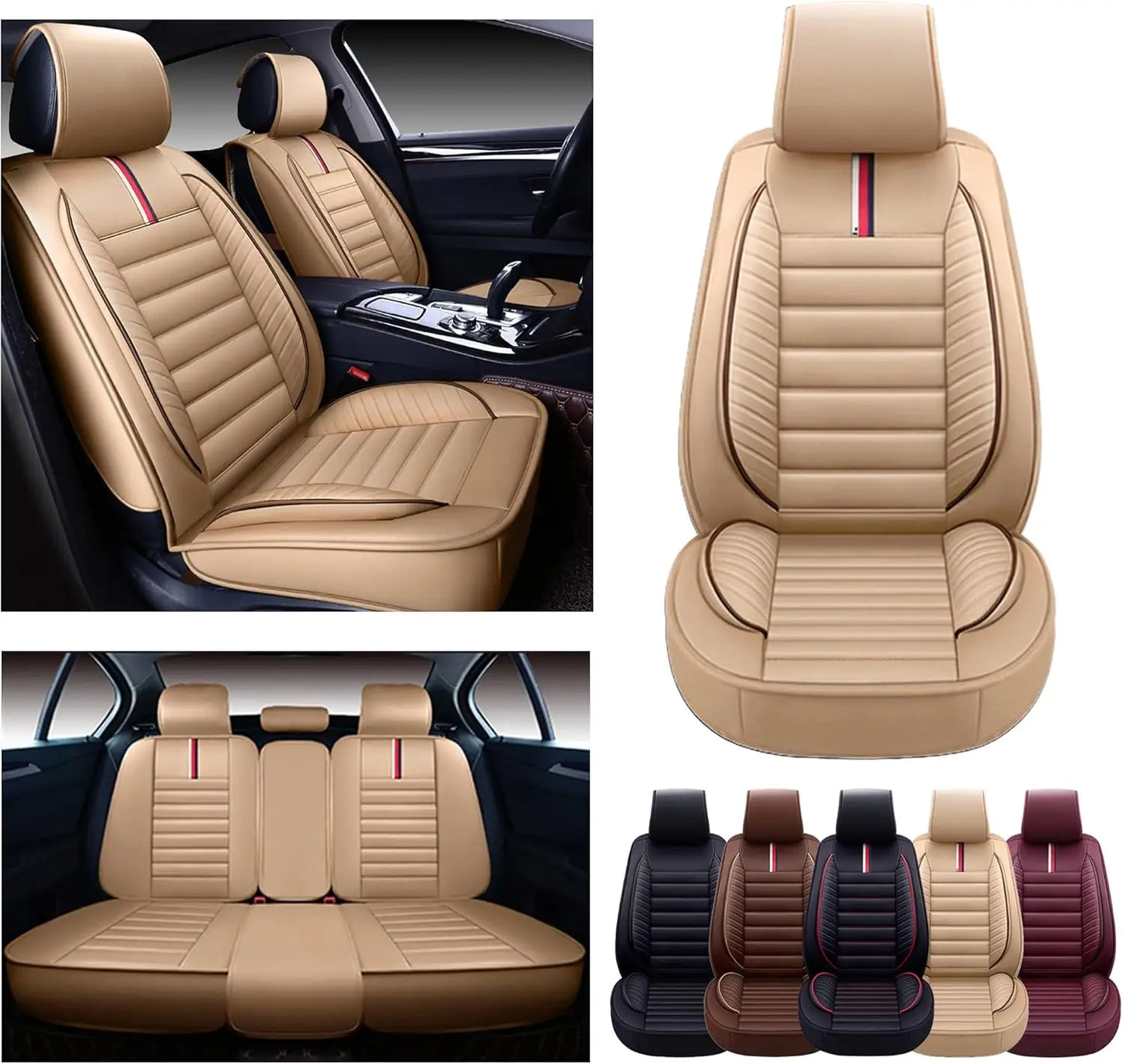 High Concerned Car Seat Covers Premium Waterproof Faux Leather Universal