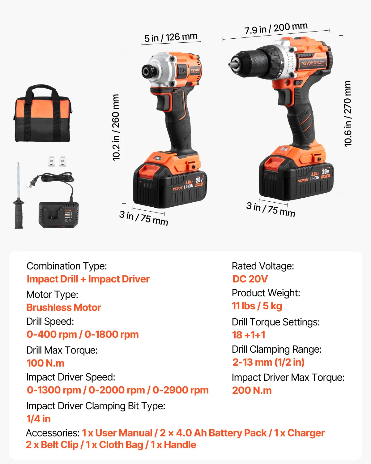 SucceBuy Cordless 2 Tool Drill And Impact Driver Kit Screws