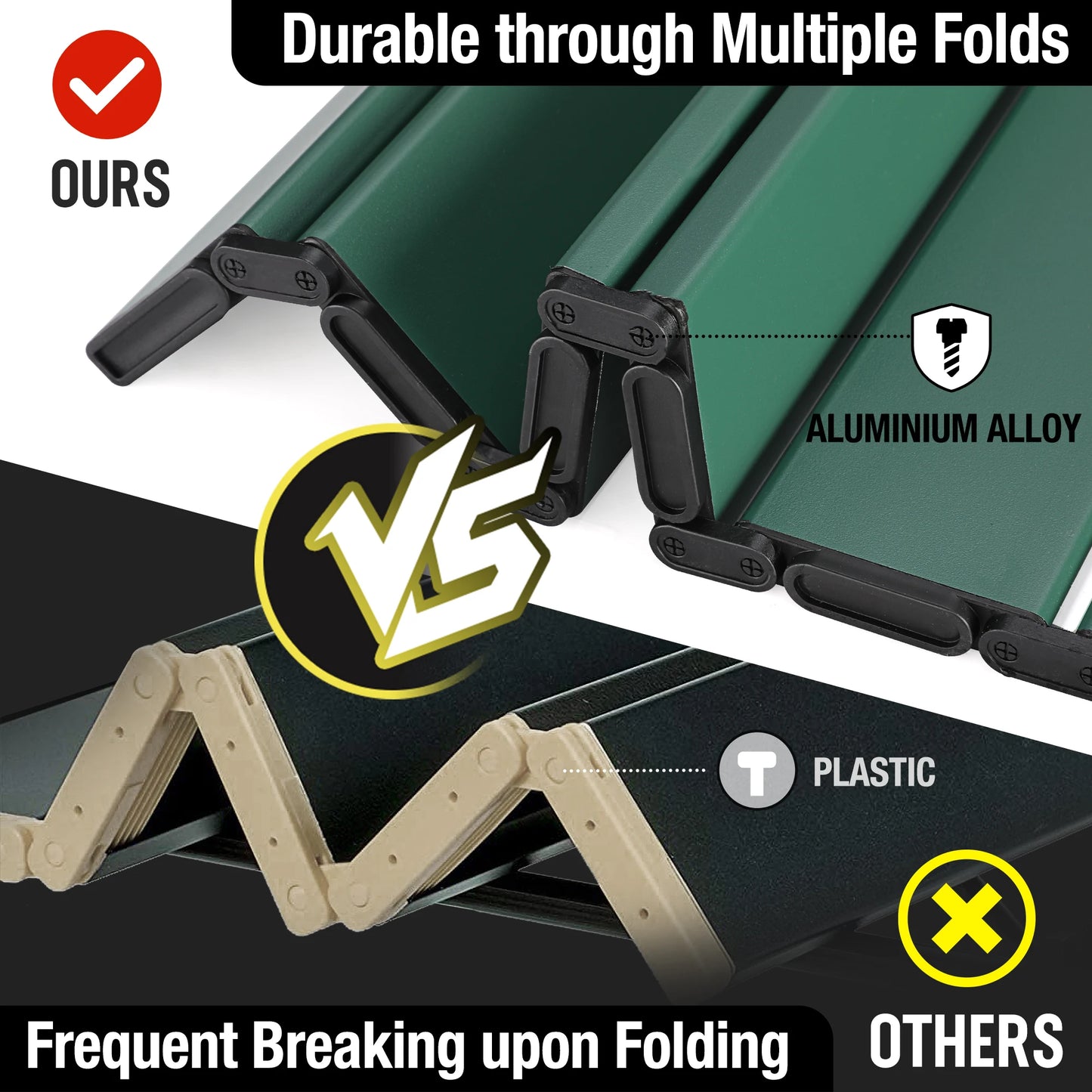 VILLEY Folding Camping Square Table Aluminum With Carry Bag Outdoor