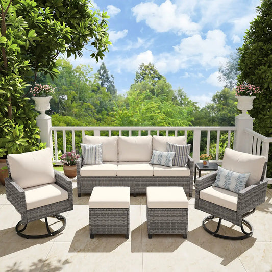 Seogwisam 6 Piece Wicker Patio Furniture Set Outdoor Conversation