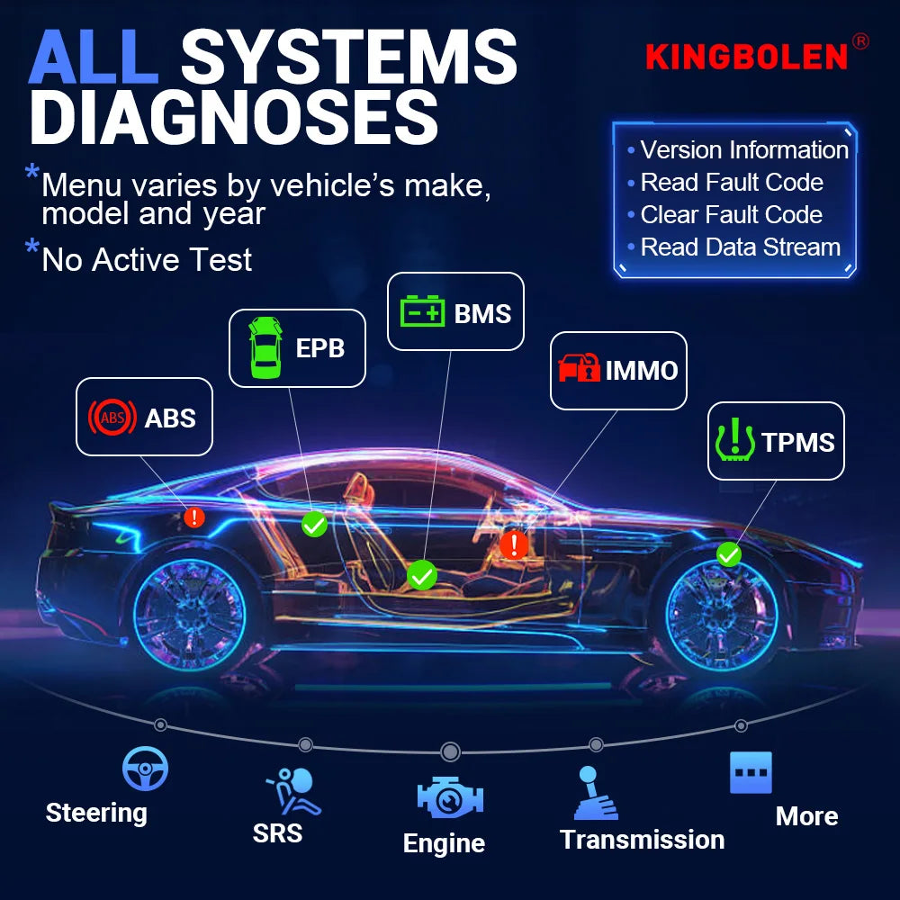 Kingbolen S6 OBD Bluetooth All System Diagnostic Tool