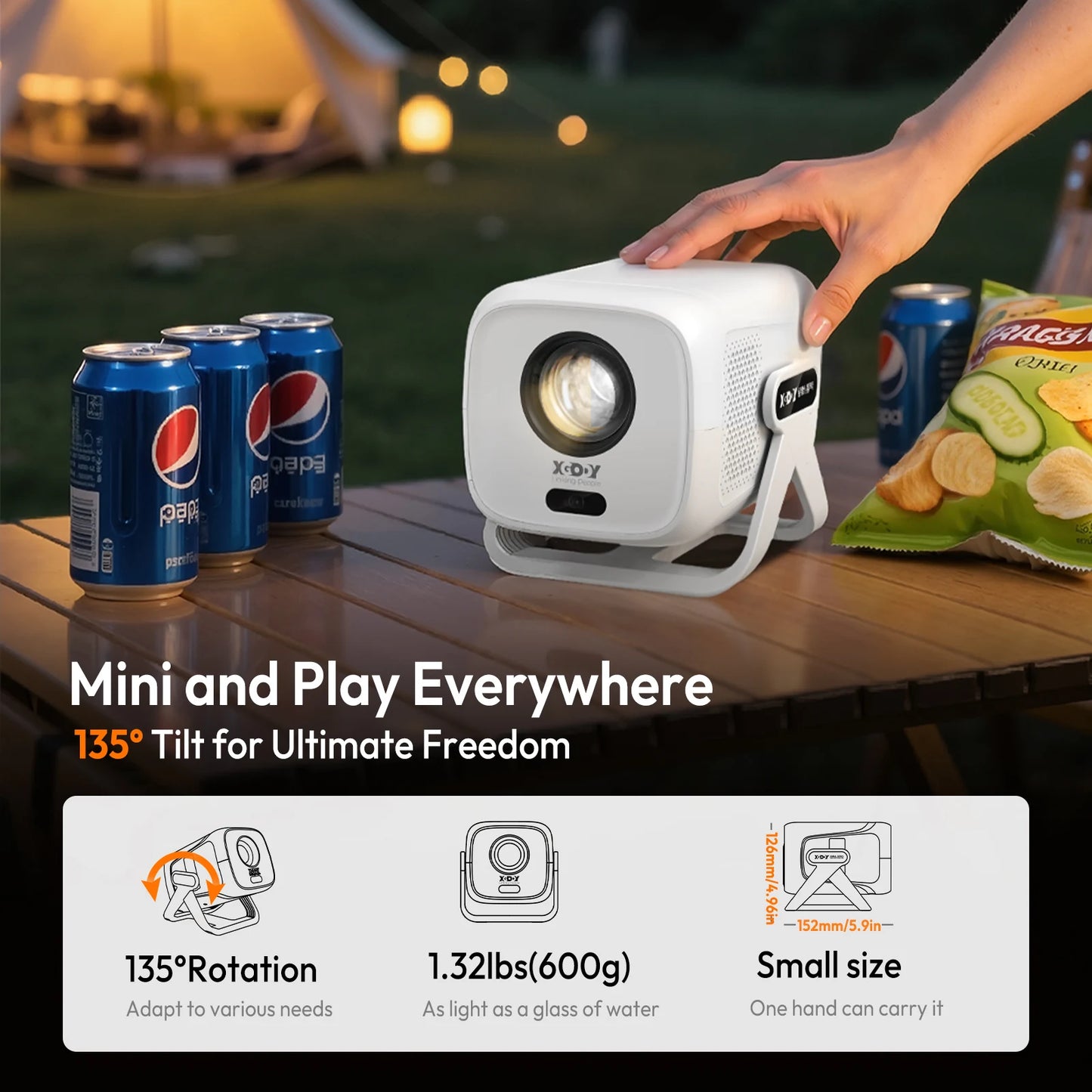 XGODY Android Projector 13 Netflix FHD Beamer Auto Focus