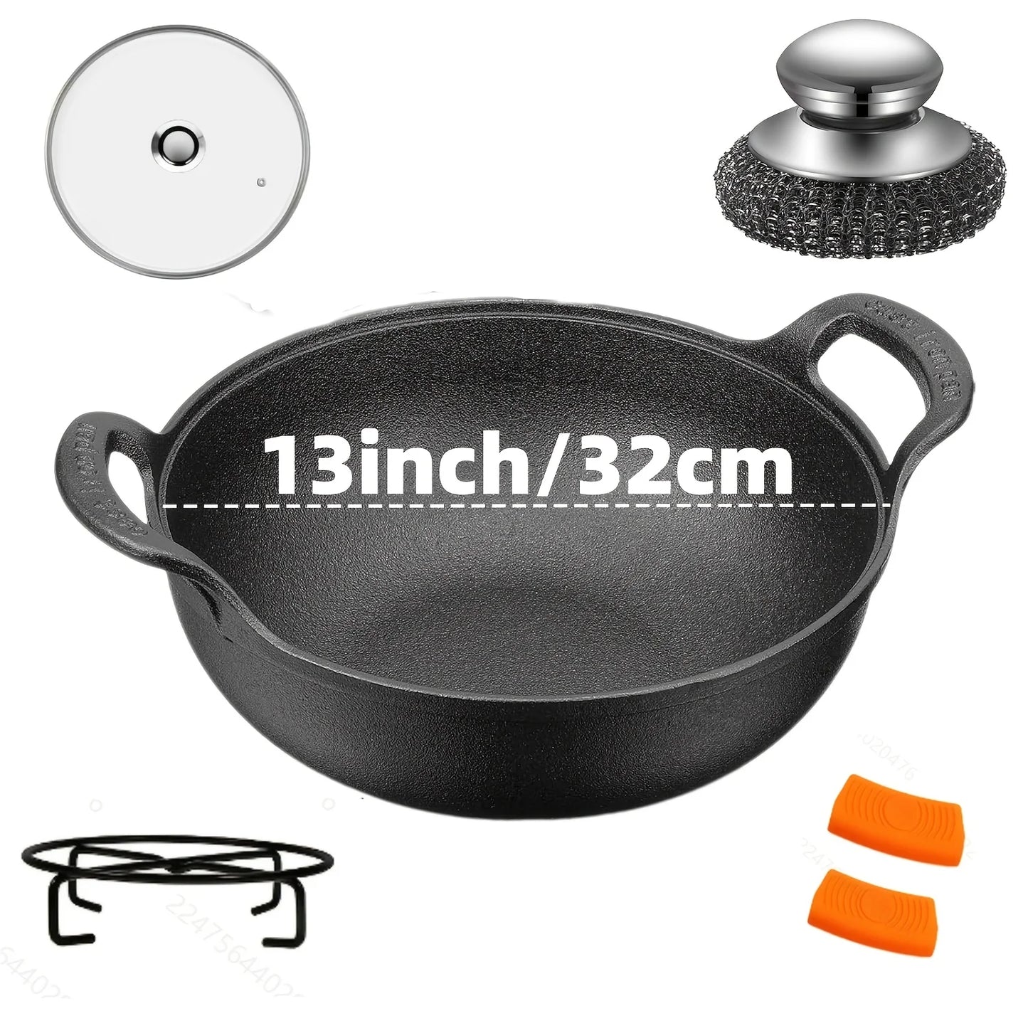 AEDG Cast Iron Skillet Set Nonstick For Oven Grill Campfire