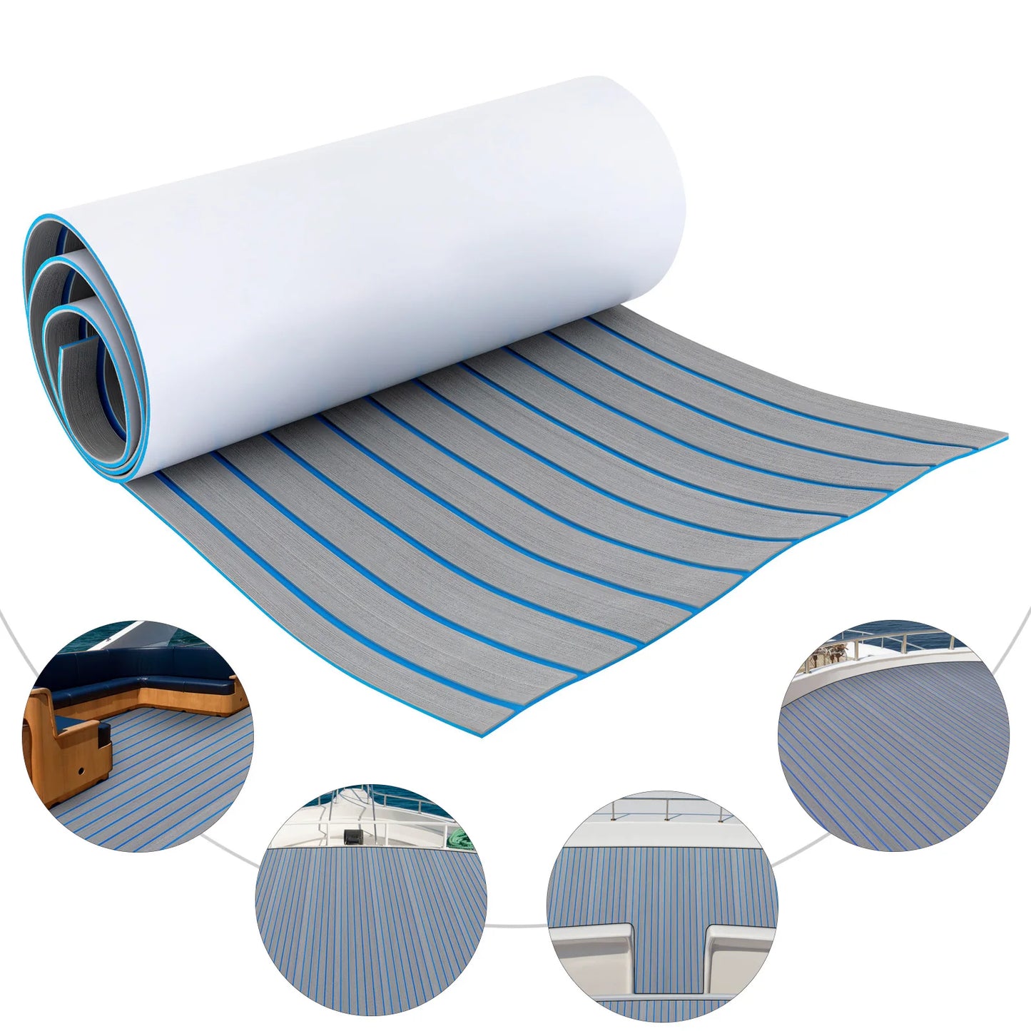 Bymaocar EVA Foam Flooring Faux Teak Decking Mat Non Slip