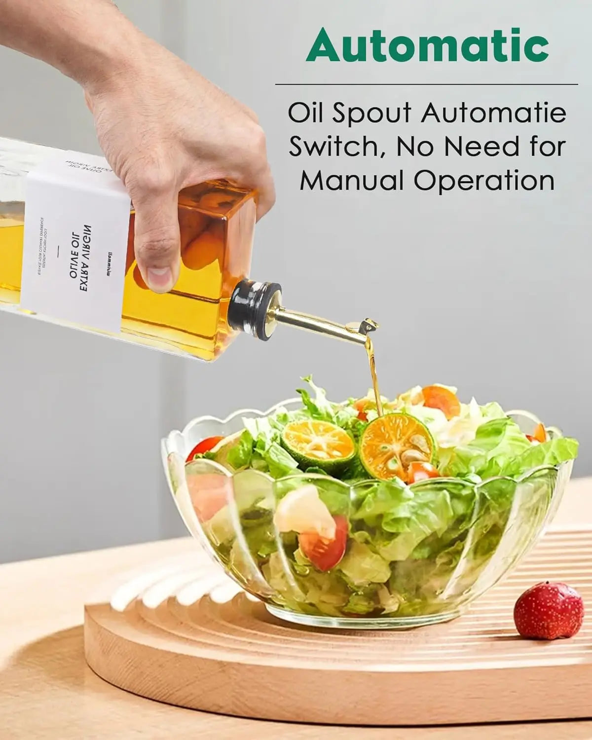 Olive Oil Dispenser Glass Bottle For Kitchen 2 Pack