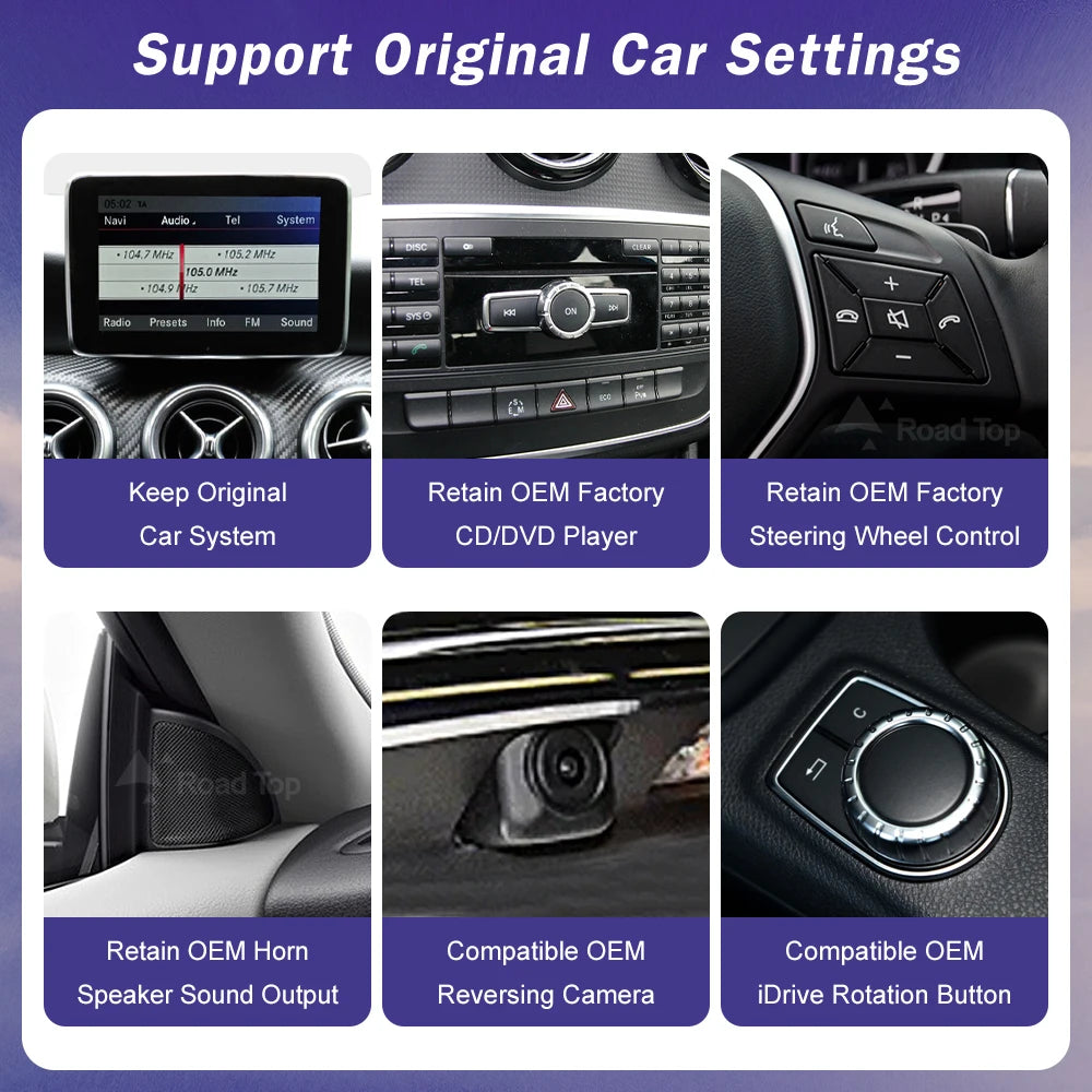Road Top Wireless CarPlay Linux Touch Screen For Mercedes-Benz