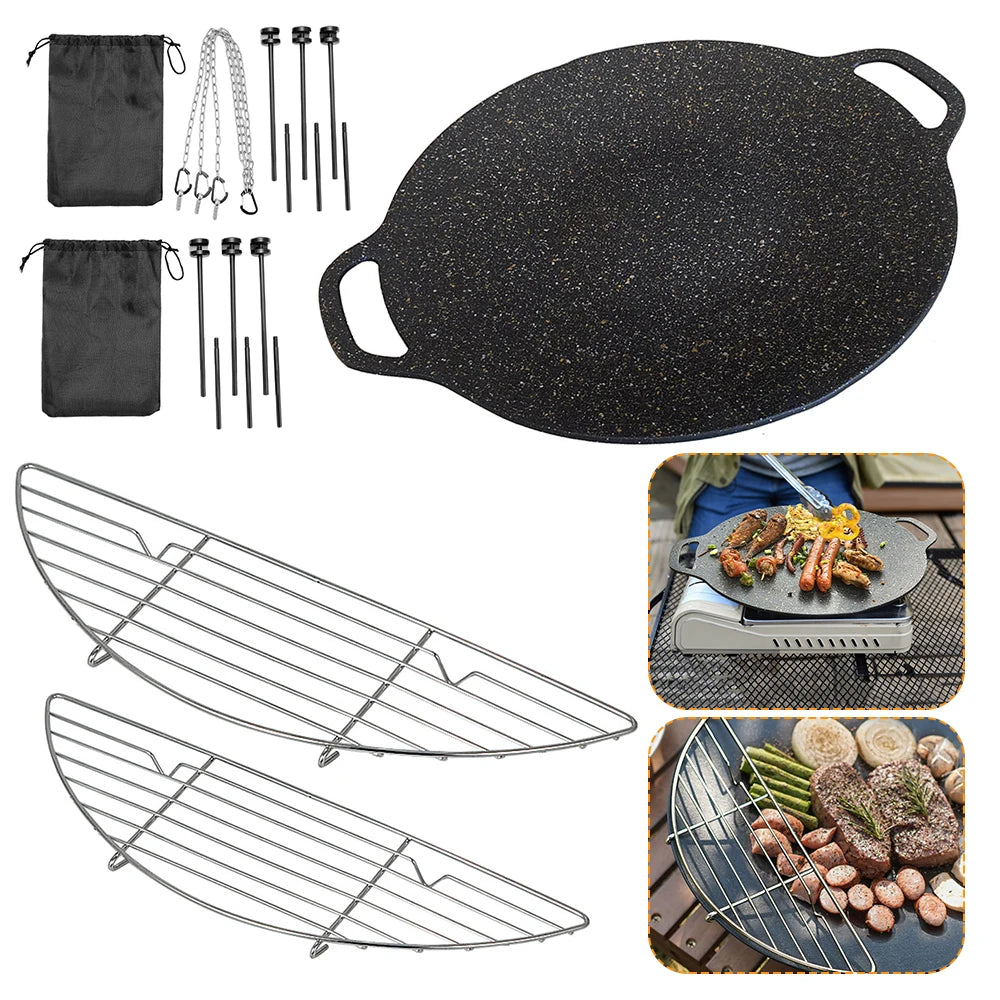 Korean BBQ Grill Pan Nonstick Round Multi Purpose Frying Pan