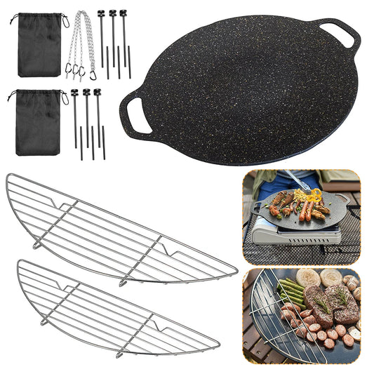 Korean BBQ Grill Pan Nonstick Round Multi Purpose Frying Pan