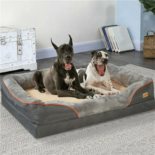 BORWART Waterproof Orthopedic Memory Foam Dog Bed With Removable Cover