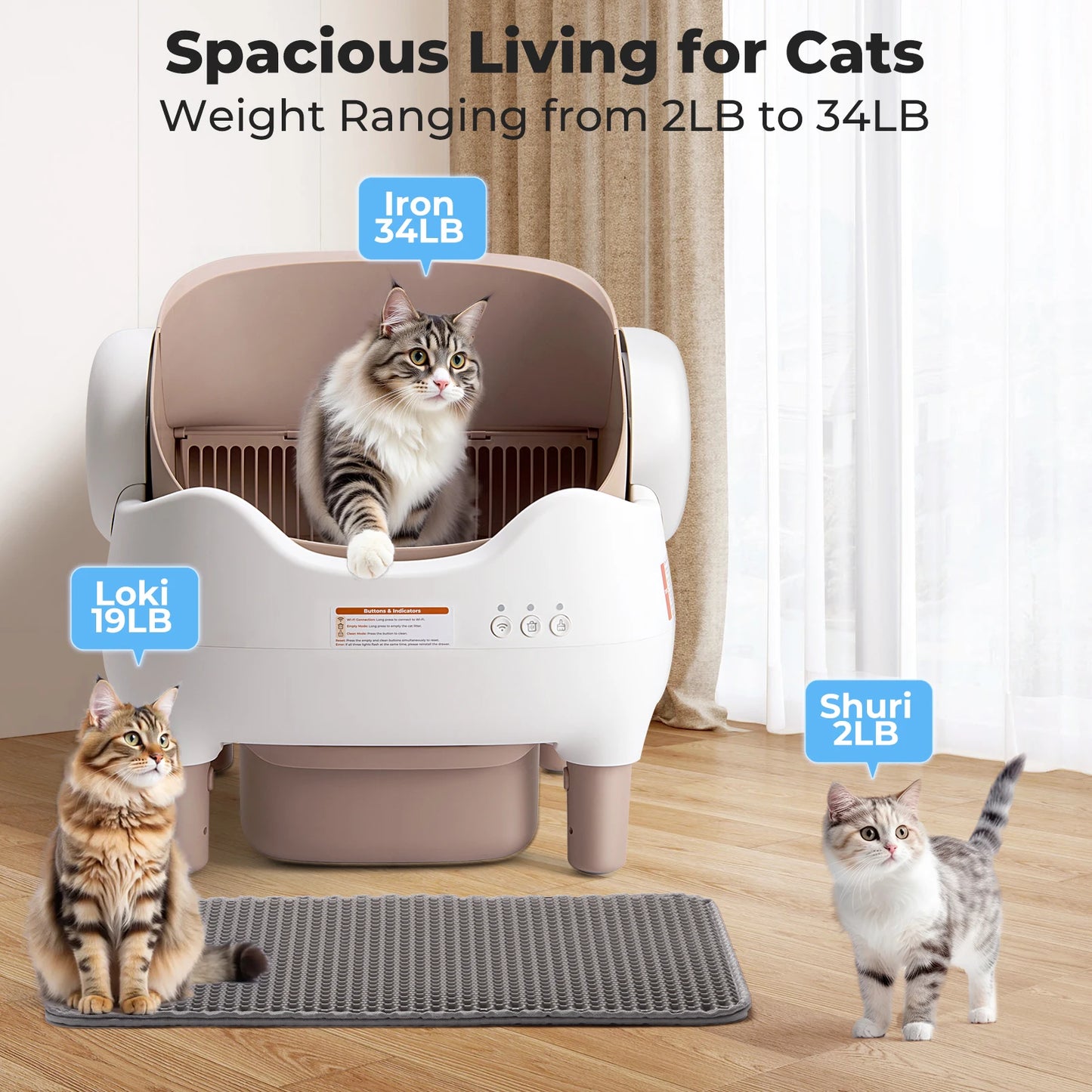 Lunapurr Self-Cleaning Automatic Cat Litter Box With App Control