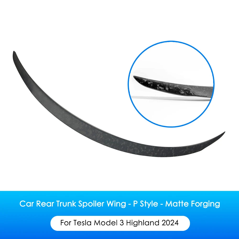 Tesla Model 3 Highland Real Carbon Fiber Spoiler Trunk Wing
