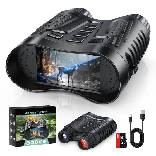 Letcmoi Rechargeable Night Vision Binoculars 8x Digital Zoom 4K Infrared