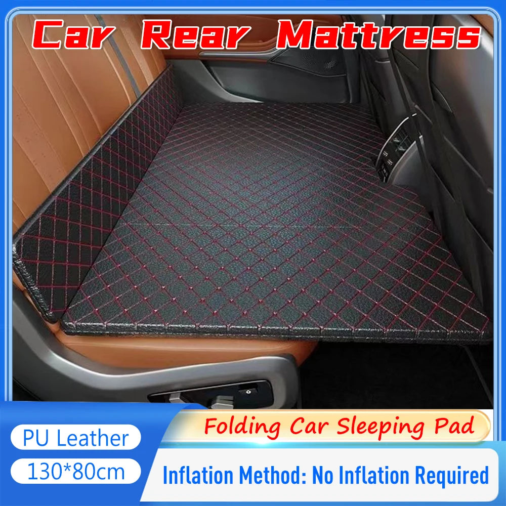 MOJOYCEF Car Mattress PU Leather Back Seat Travel Bed