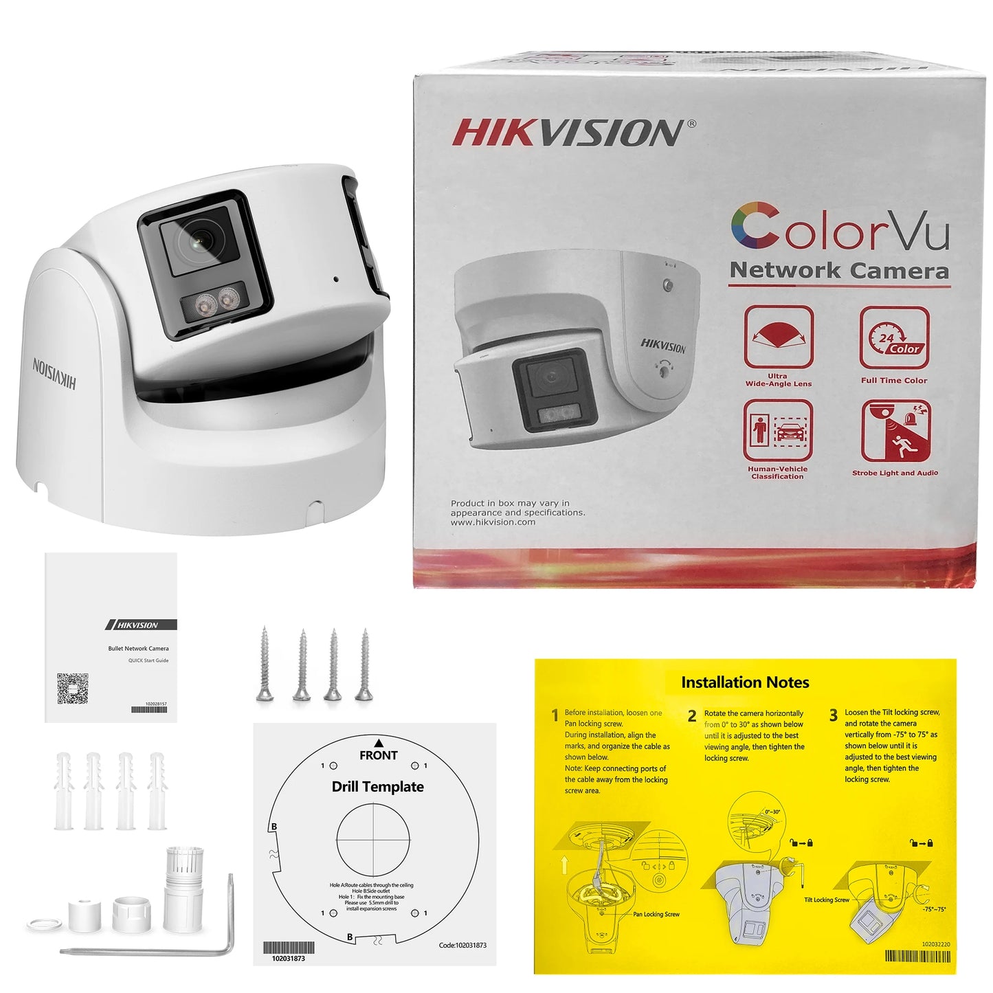 Hikvision 8MP 4K Panoramic ColorVu Turret IP Camera DS-2CD2387G2P-LSU/SL