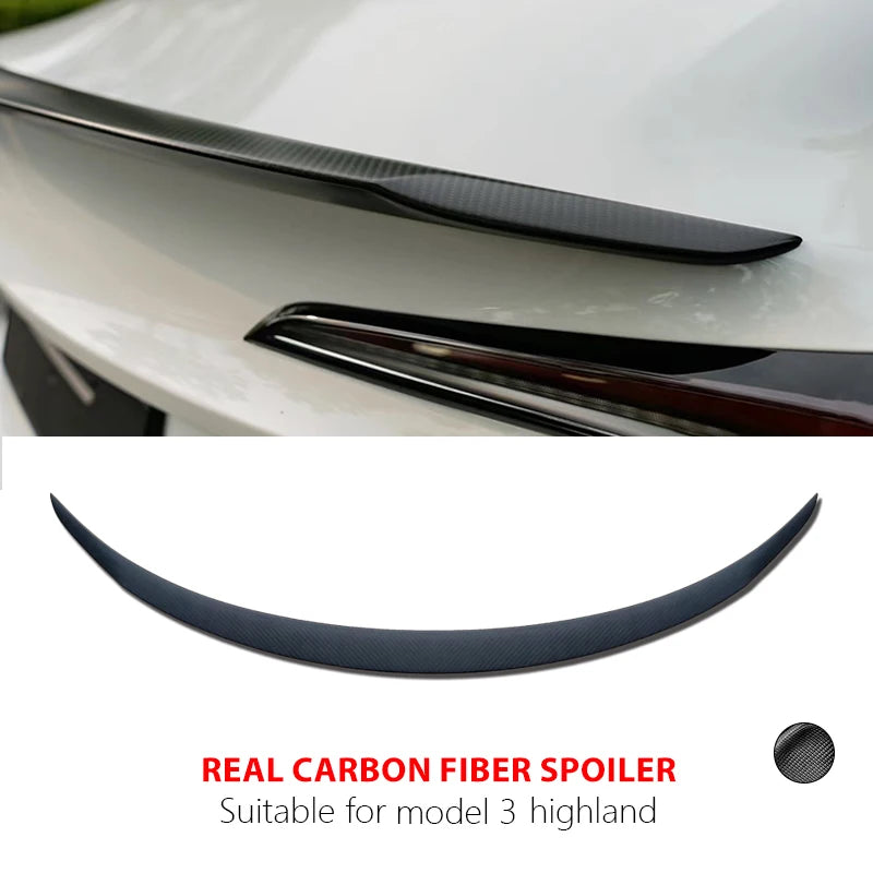 Fitment Real Carbon Fiber Rear Spoiler For Tesla Model 3