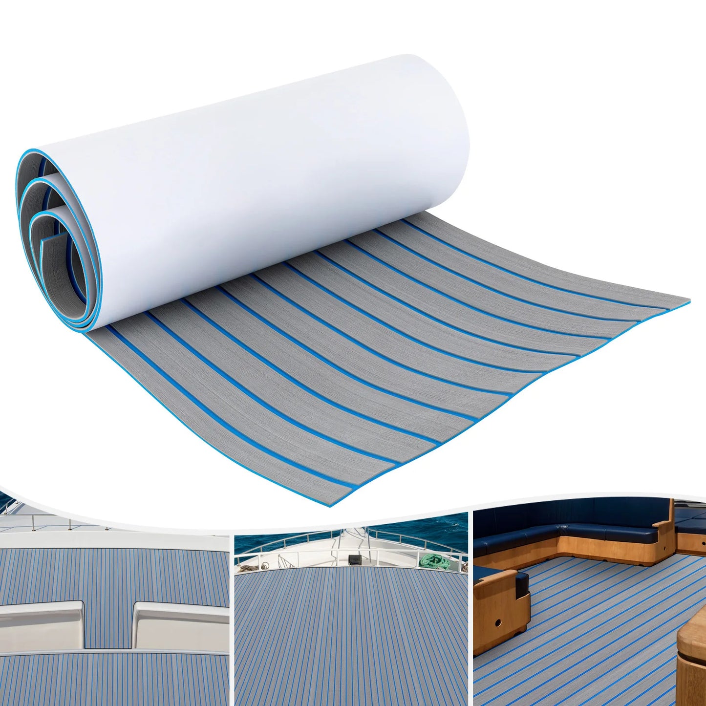 Bymaocar EVA Foam Flooring Faux Teak Decking Mat Non Slip