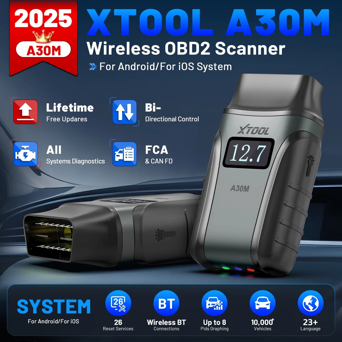 XTOOL A30M Full System Diagnostic Tool Bidirectional OBD2 Scanner