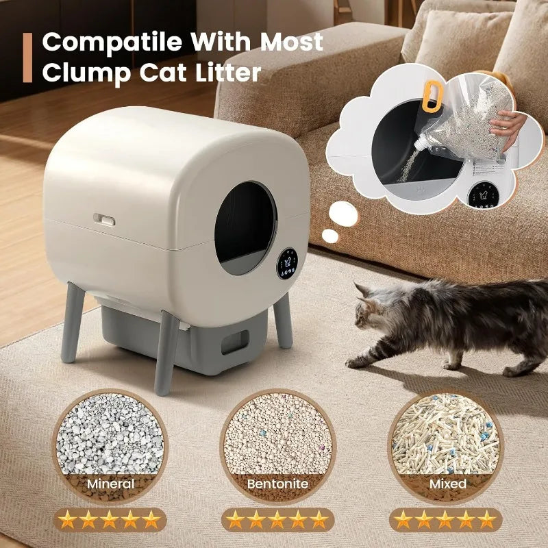 Lunapurr Auto Self Cleaning Litter Box for Multiple Cats