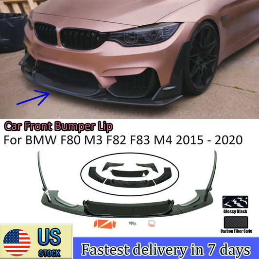 BMW Front Bumper Lip For F80 M3 F82 F83 M4 LPT Style Body Kit