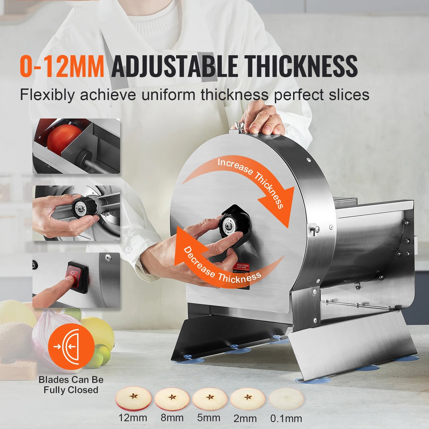 VEVOR Electric Vegetable Slicer For Commercial Kitchen