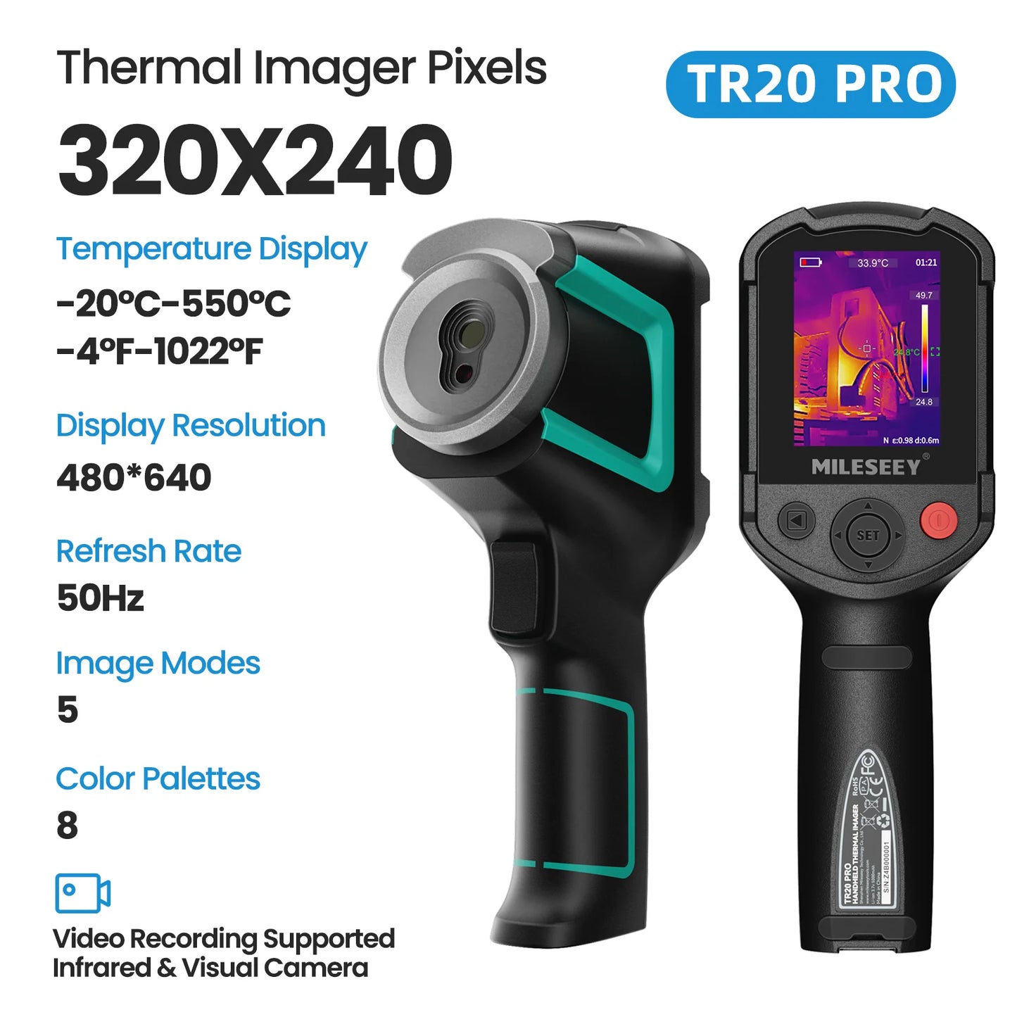 MiLESEEY TR256E Thermal Imager Infrared Temperature Camera