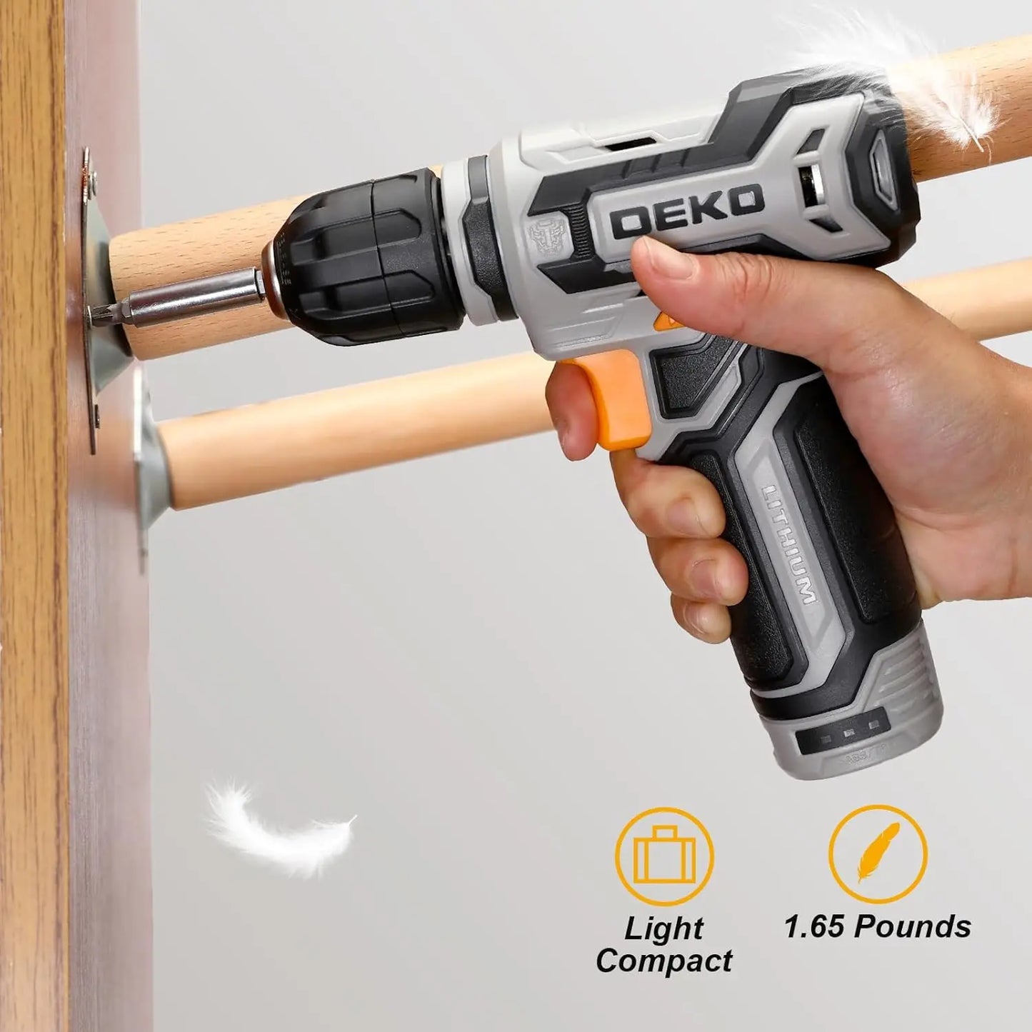 DEKODIY 12V Cordless Drill Set With Keyless Chuck Bits