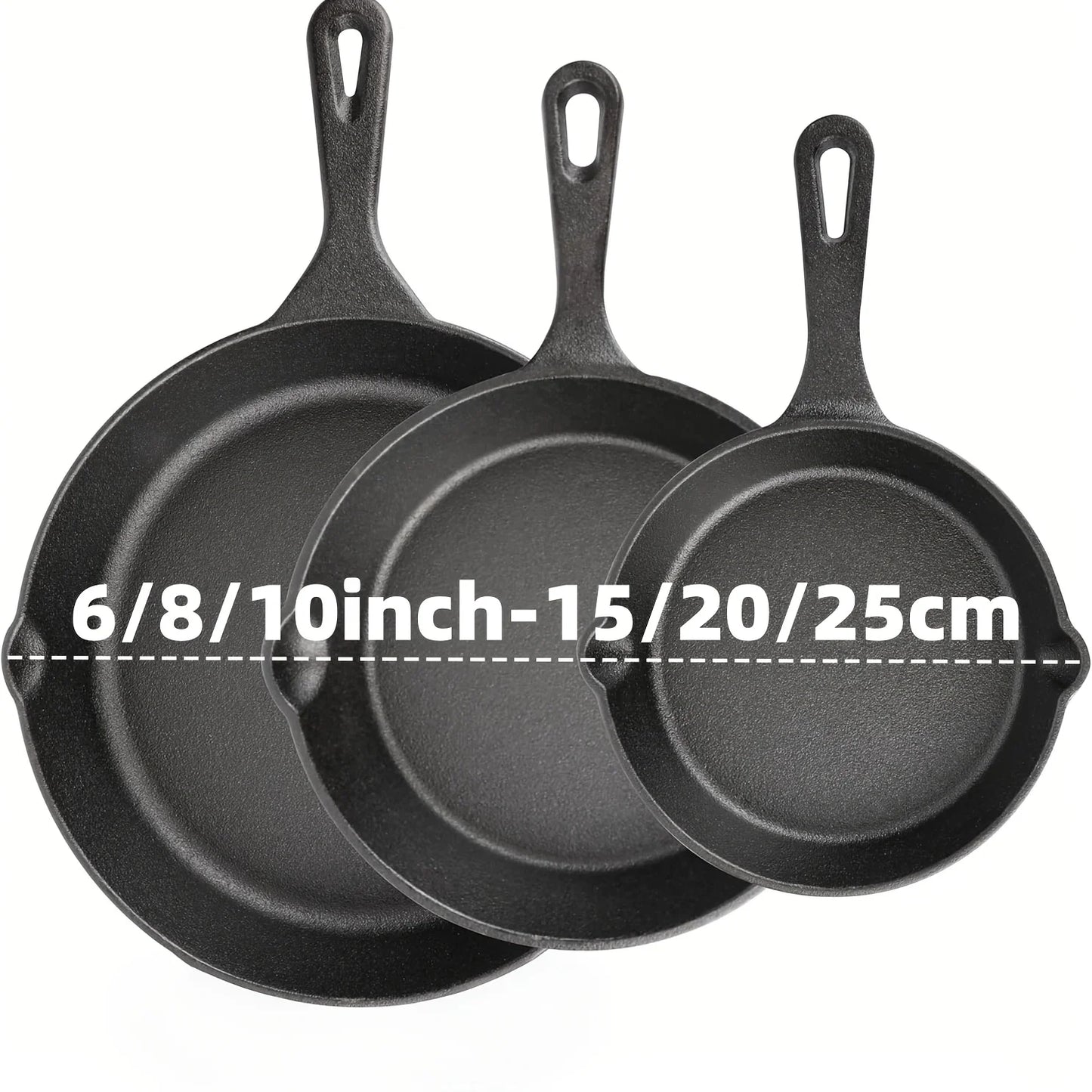 AEDG Cast Iron Skillet Set Nonstick For Oven Grill Campfire