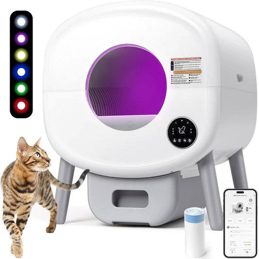 Lunapurr Auto Self Cleaning Litter Box for Multiple Cats