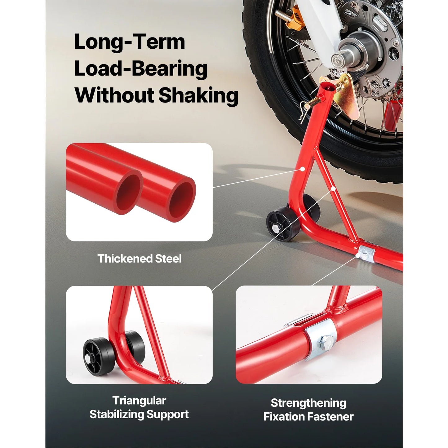 SucceBuy Industrial High-Strength Aluminum-Constructed Motorcycle Stand Lift 850lbs Front Rear