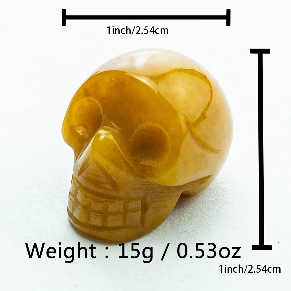 Natural Crystal Skull Carving Halloween Desktop Ornament