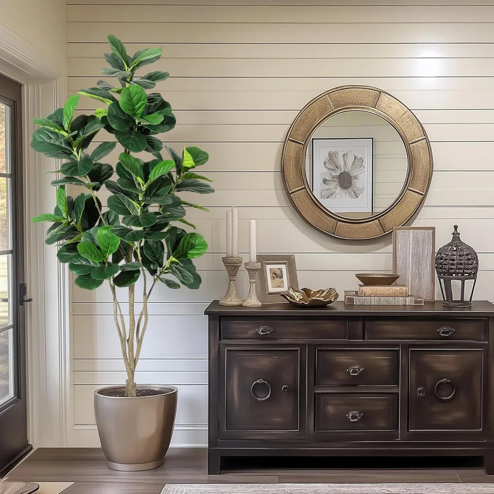 HiMIS Fiddle Leaf Fig Artificial Tree With Pot For Decor