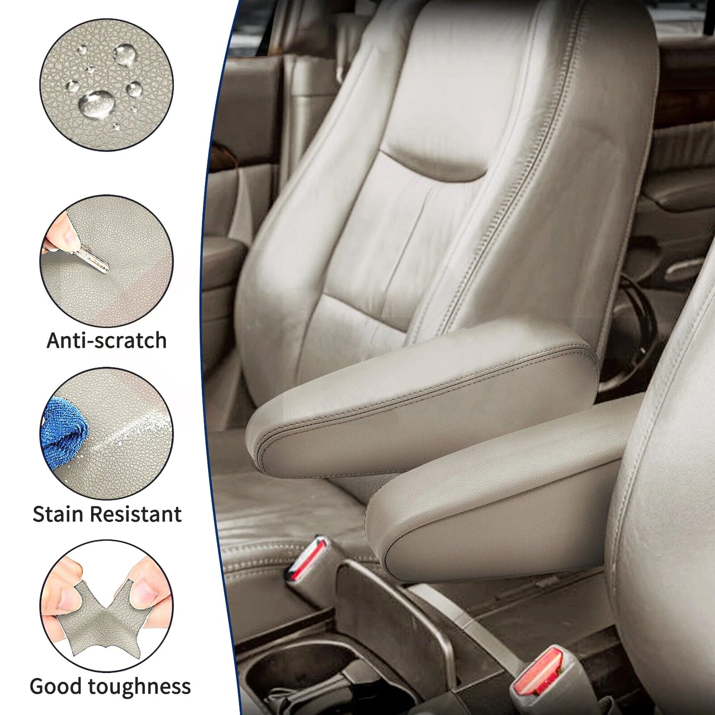 Lexus GX470 Armrest Leather Covers 2Pcs Set For Car Seat