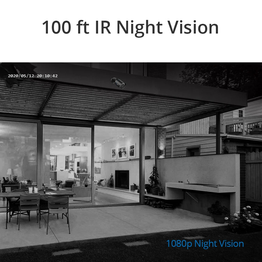 SANNCE 1080P Outdoor Bullet Camera With 100ft IR Night Vision