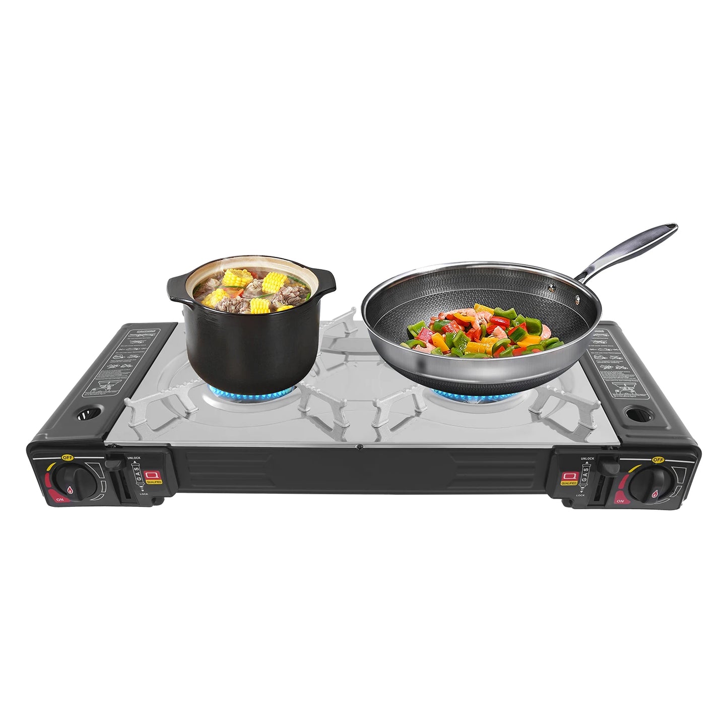 Camping Gas Stove With Grill Pan And Butane Regulator