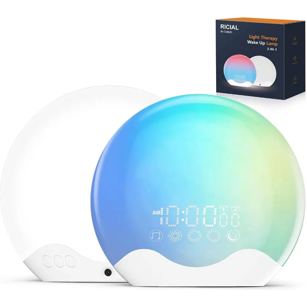 10000 Lux Light Therapy Lamp With Sunlight Alarm Clock