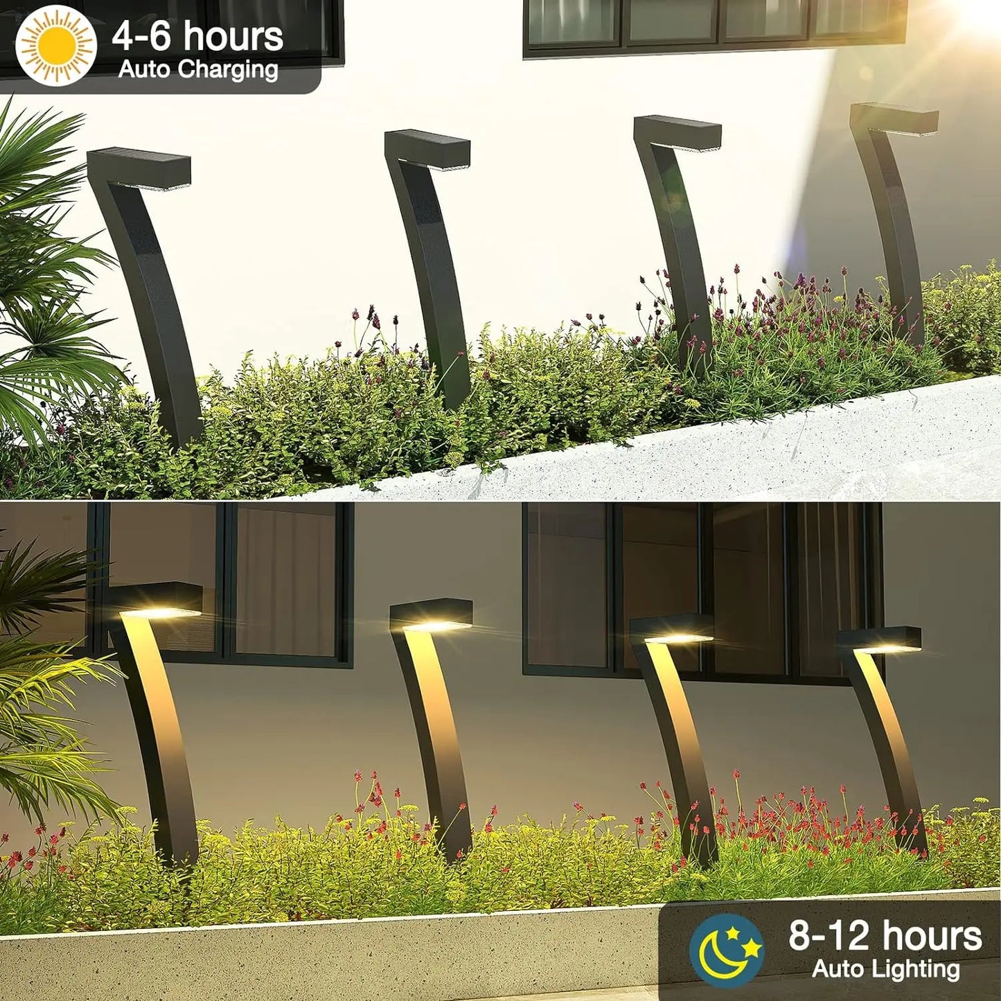 KPSTEK Solar Pathway Lights 6 Pack Outdoor LED Auto On