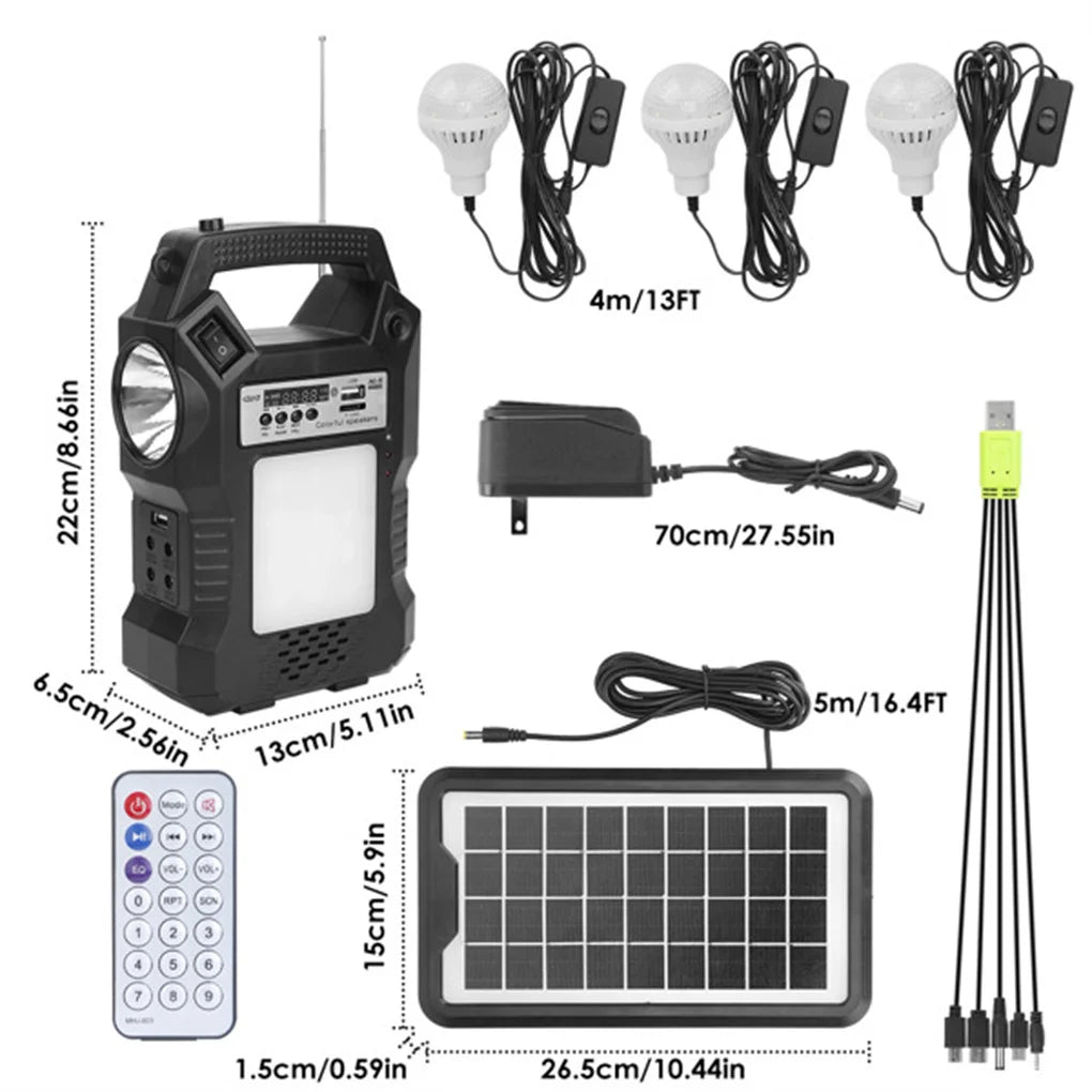 Electric Portable Solar Power Station Emergency Backup Flashlight Lamp