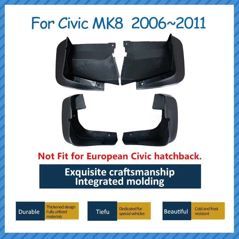 Honda Civic Mud Flaps Front Rear Mudguards Anti Splash Guards