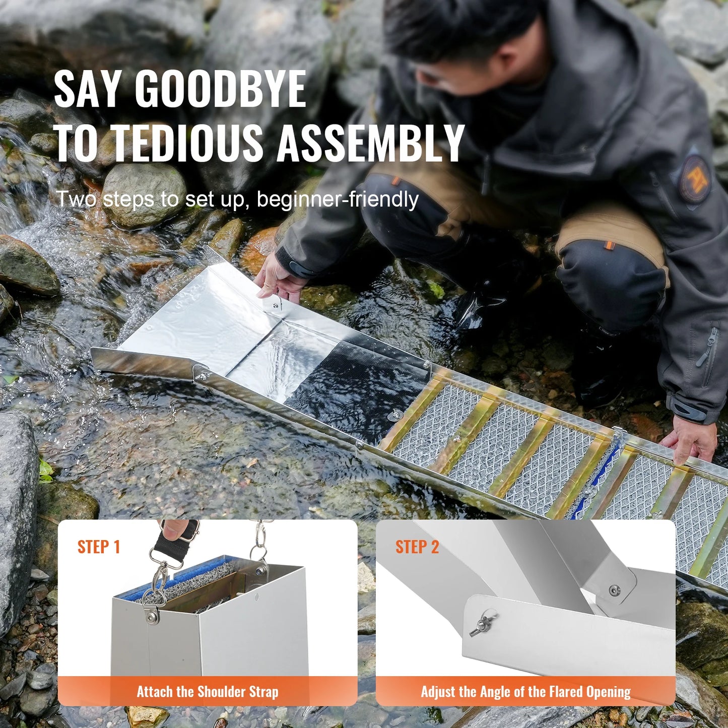 SucceBuy 23-Piece Gold Panning Kit With Sluice Box And Classifier Screens